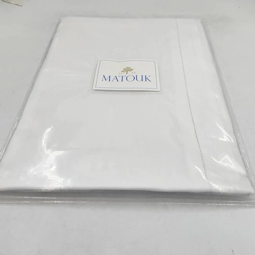 Matouk Roman Linen Hemstitch King Sham 21 x 36 - Flange White